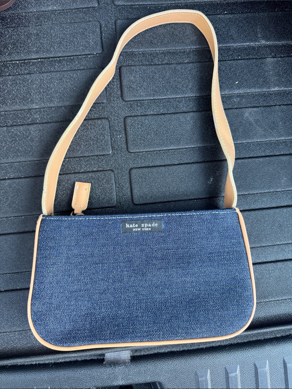 kate spade Denim Messenger Bag with Tan Trim